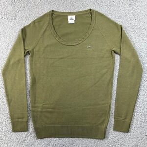 Lacoste Women's Olive Green Cotton Scoop Neck Sweater Size M(US) / 8(EU) VTG NWT